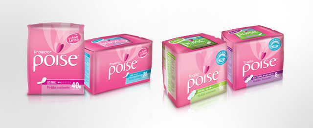 Packaging design for Poise's climacteric towel line, Kimberly Clark - Imaginity
