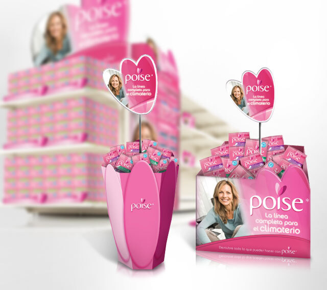 Island design for points of sale, with the institutional image application for Poise - Imaginity products