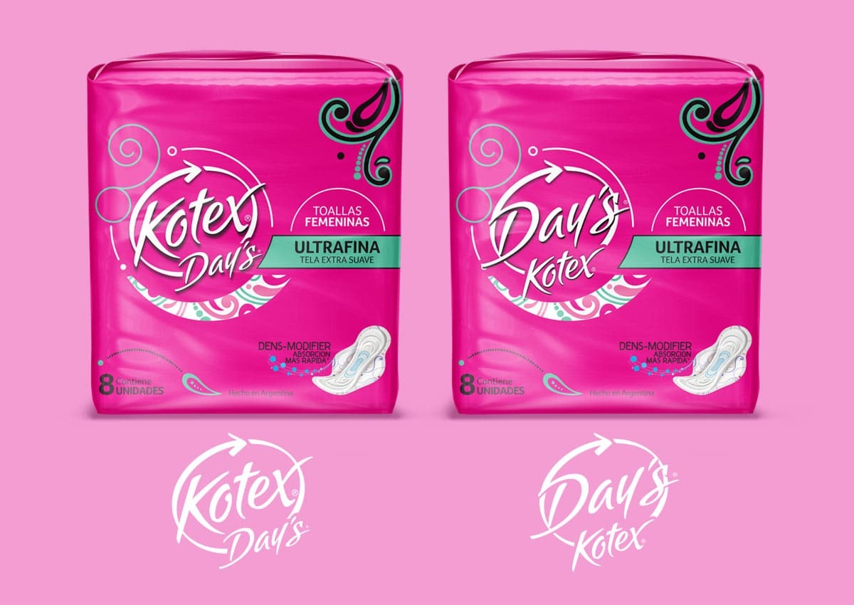 Imaginity, Kotex Day's, Diseño de Packaging, Branding, Packs Logo