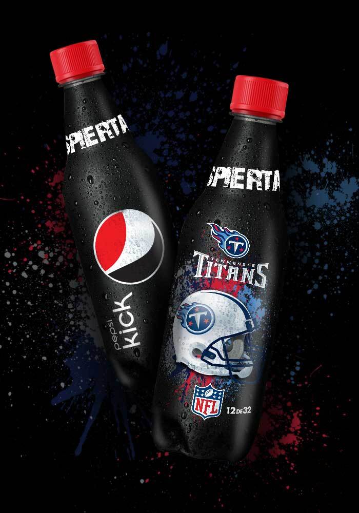 Imaginity, Pepsi Kick, Diseño de Packaging, Botella Titans