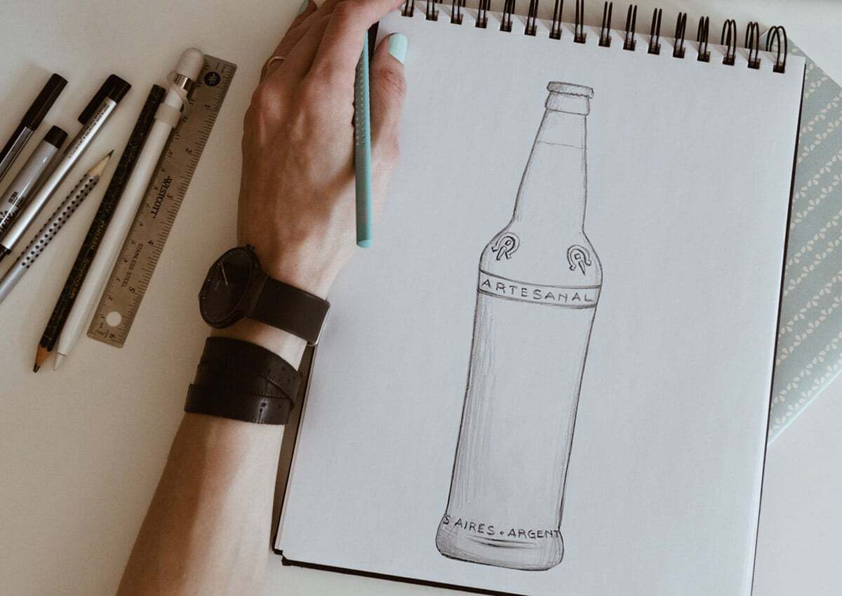 Imaginity, Rabieta, Cerveza Artesanal Packaging, Diseño de Producto, Boceto, Botella
