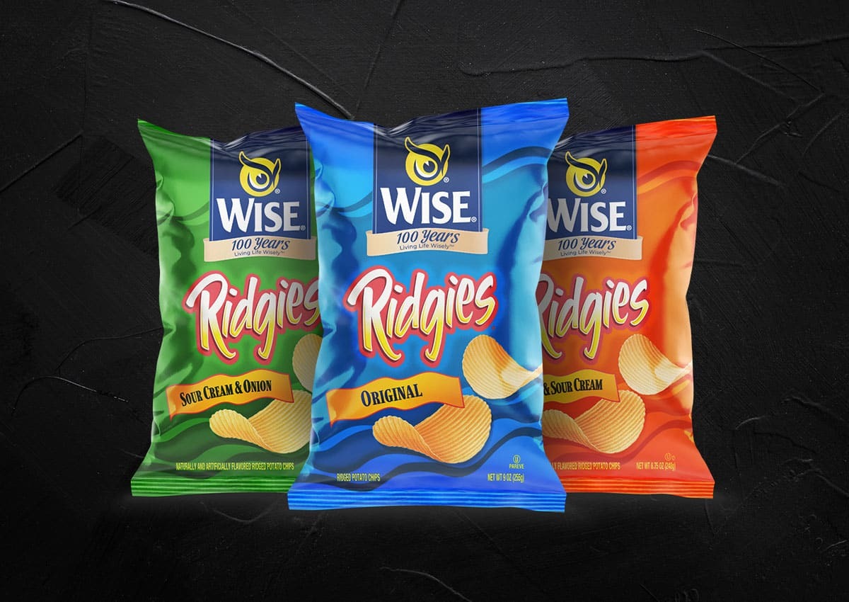 Imaginity, Wise Snacks, Ridgies, Packaging Design, Ridgied Potato Chips