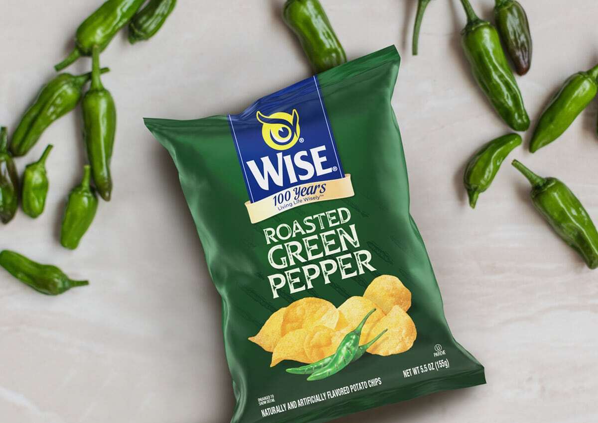 Imaginity, Wise, Roasted Green Pepper, Package, Snacks, Potato Chips
