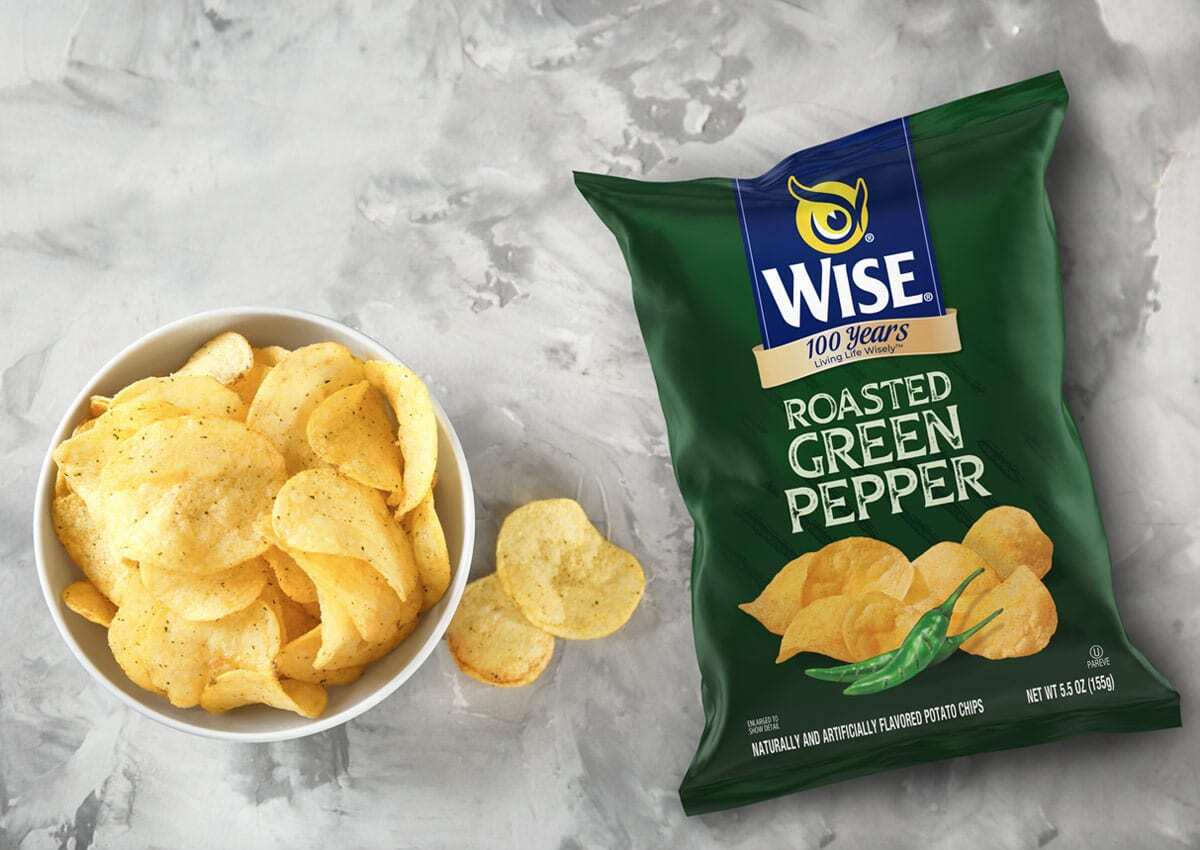 Imaginity, Wise Snacks, Roasted Green Pepper, Potato Chips, Packaging Design
