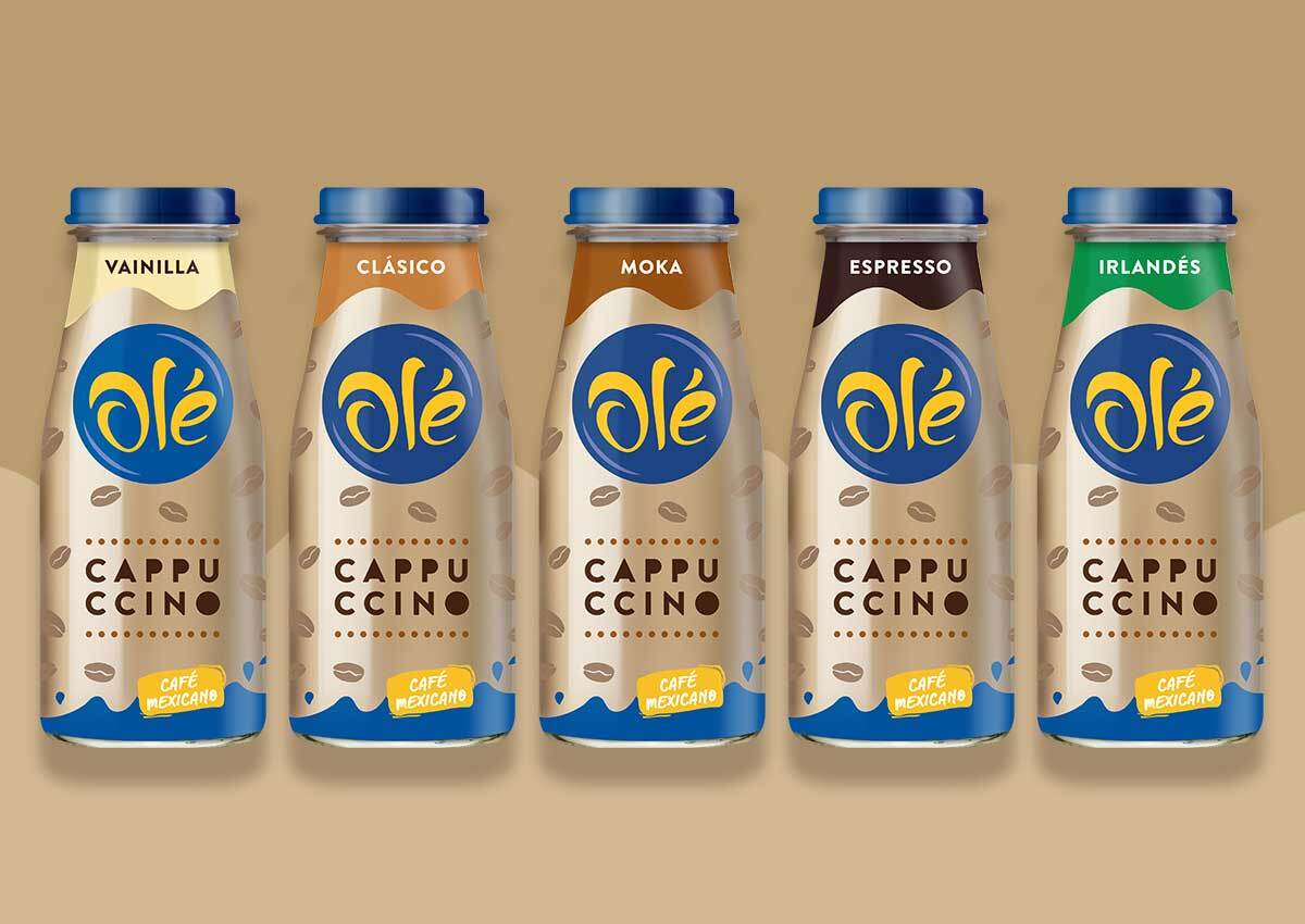 imaginity, cafe ole, diseño de packaging, botellas línea