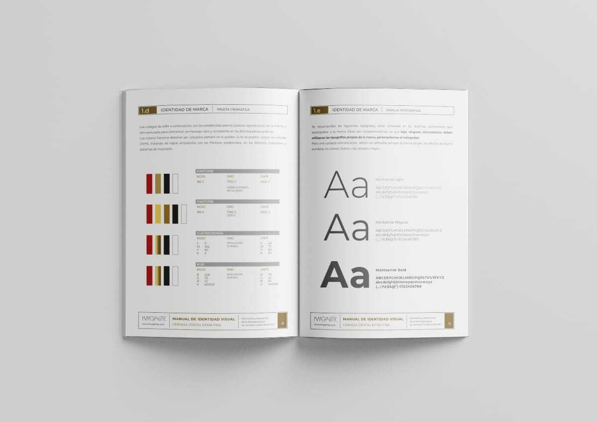 Imaginity, Cristal, Beer, Branding, Brandbook, Inside Colors and Fonts