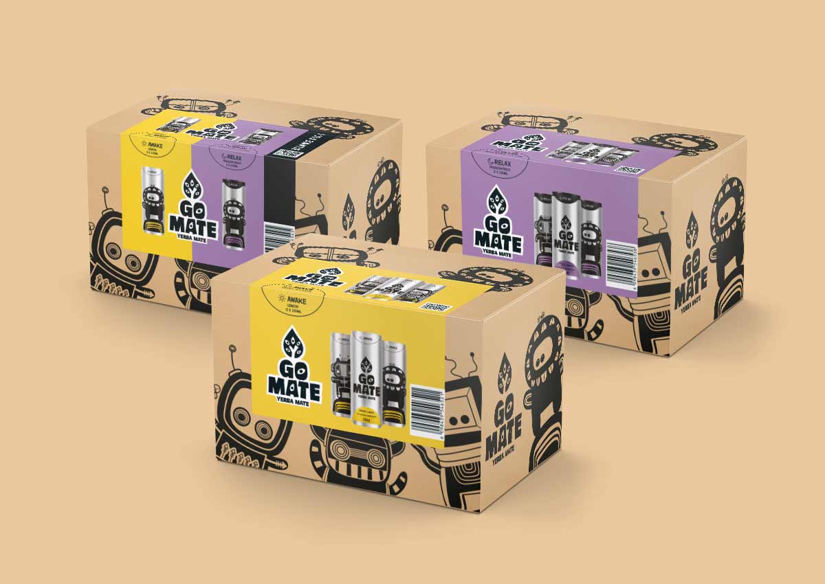 imaginity, gomate, branding packaging design, can boxes