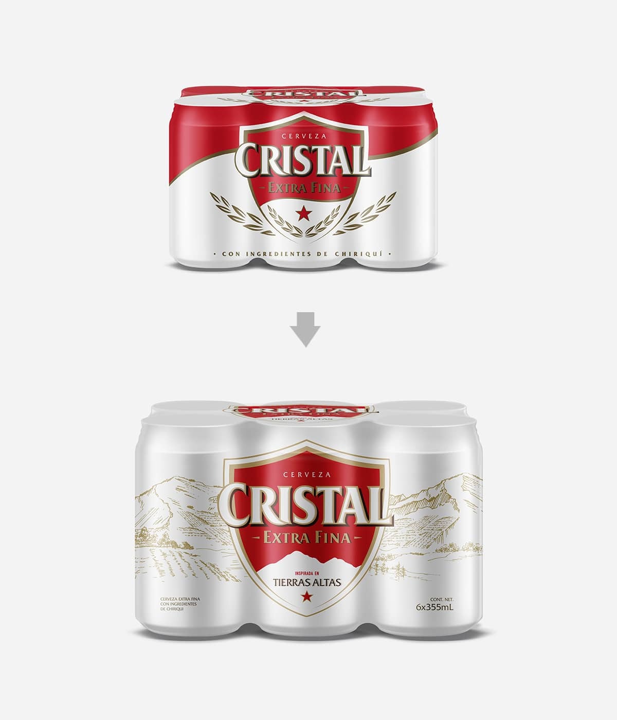 Imaginity, Cristal, Beer, Packaging Design, Multipack, Before and After