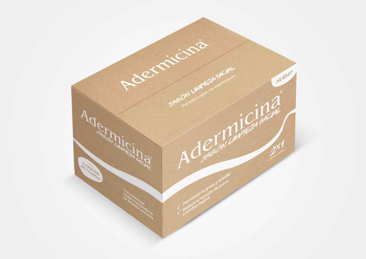 Imaginity, Adermicina, Diseño de packaging, packaging cajas de trasnporte