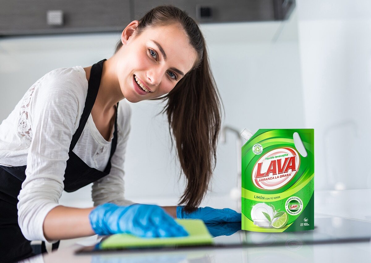 Imaginity, Lava, Dishwasher, Lemon, Packaging Design, Woman Cleaning Kitchen