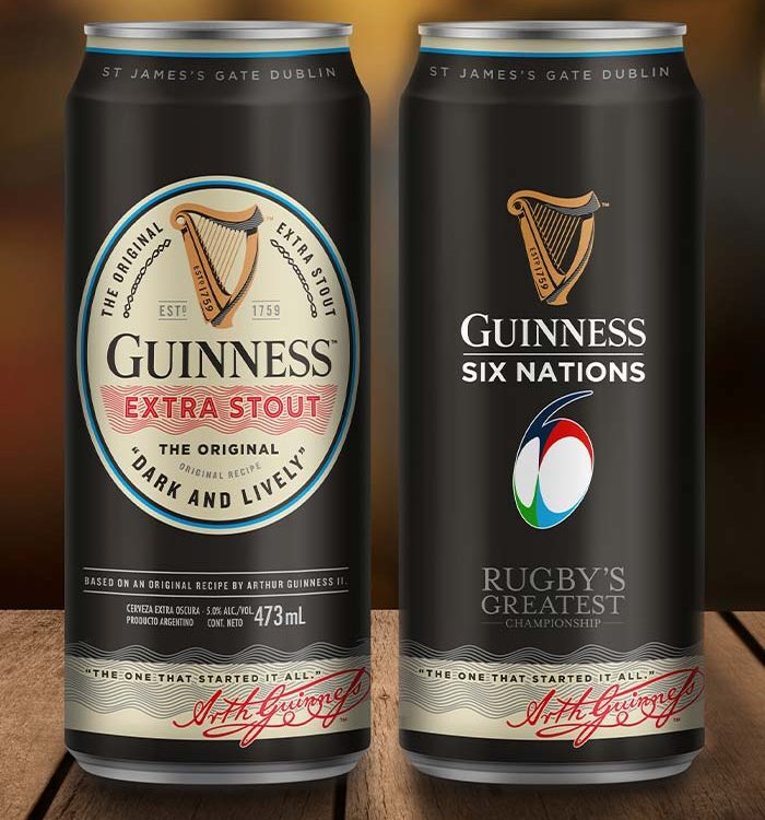 imaginity, guinness rugby, diseño de packaging, pack x 6, lata 6 nations