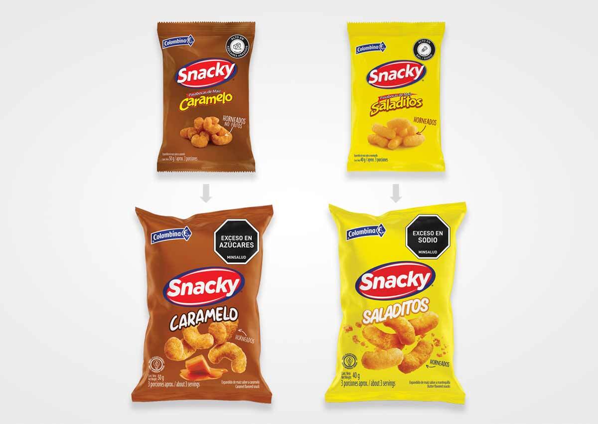 imaginity, snacky, packaging design, before after