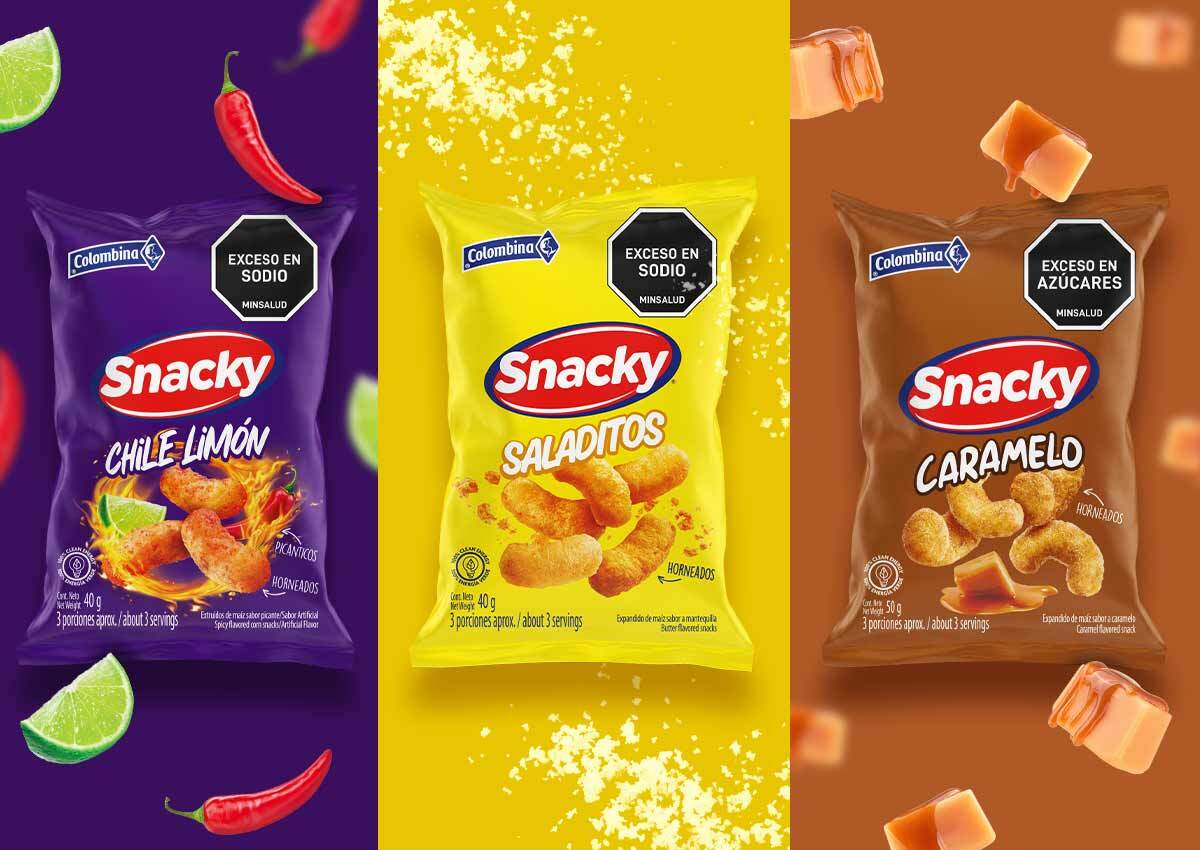 imaginity, snacky, diseño de packaging, 3 sabores