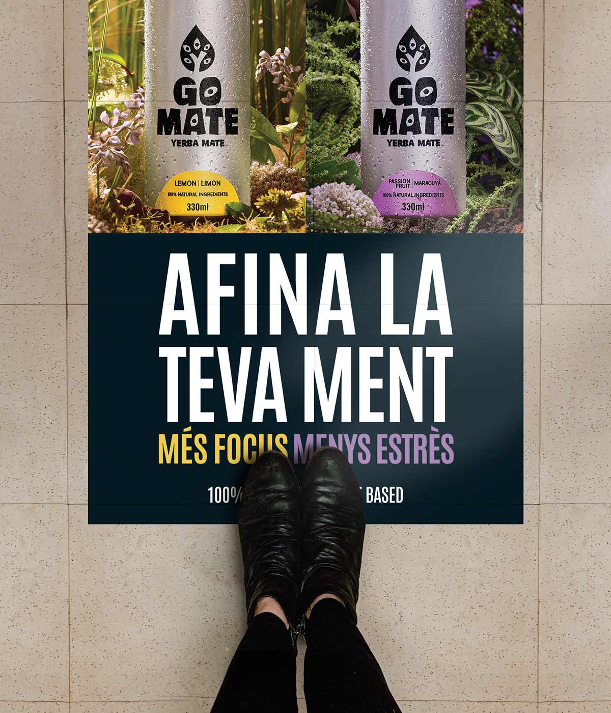 Imaginity, Go Mate, Energy Drink, Brand Activation El Corte Ingles, Floor Media Design, Awake, Relax