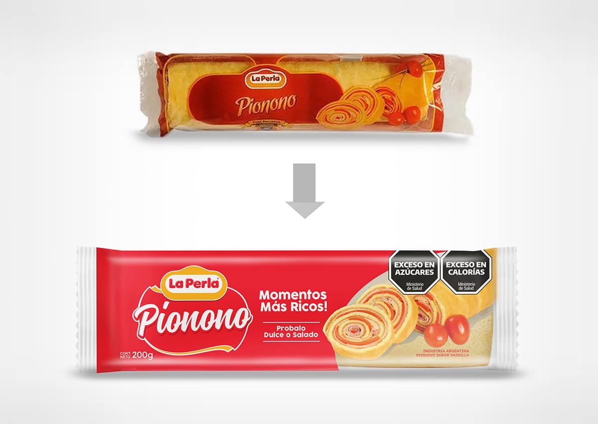 Imaginity, La Perla, Pionono, before and after, Branding, Packaging Design