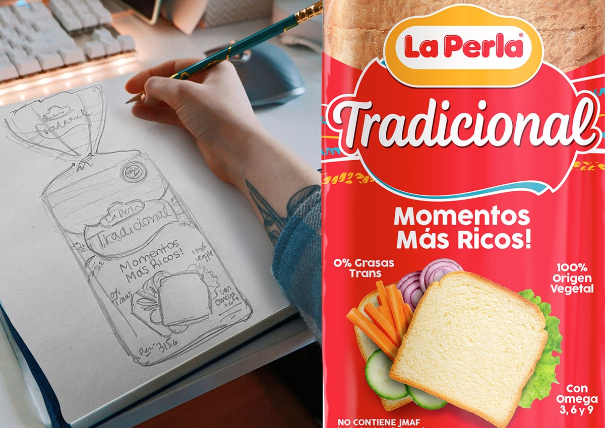 Imaginity, La Perla Sliced Bread, Hand Draft Design. Traditional, Branding, Packaging Design