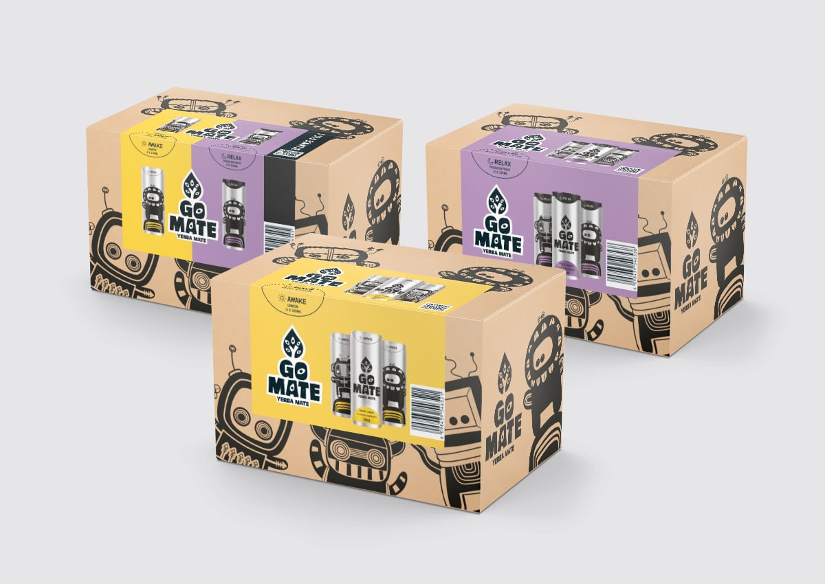 imaginity, gomate, branding packaging design, can boxes