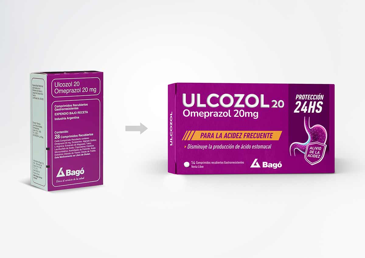 imaginity, bago ulcozol, diseño de packaging, antes después