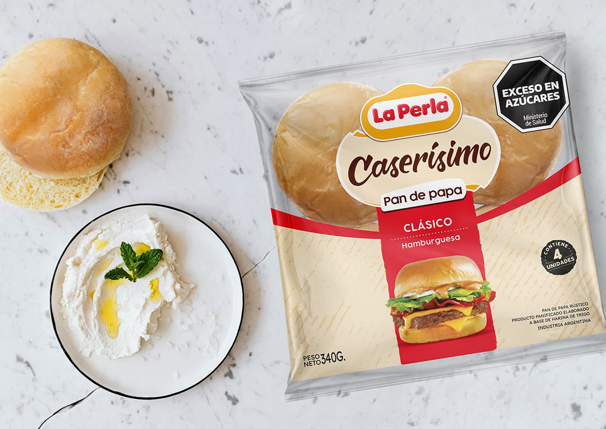 Imaginity, La Perla, Caserisimo, Packaging Design, Hamburguer, Clasic, Potato Bread