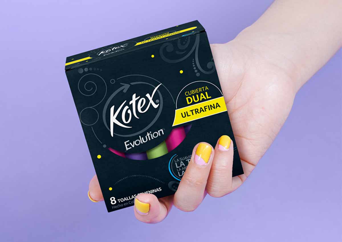 imaginity, kotex evolution, branding diseño de packaging, toallitas