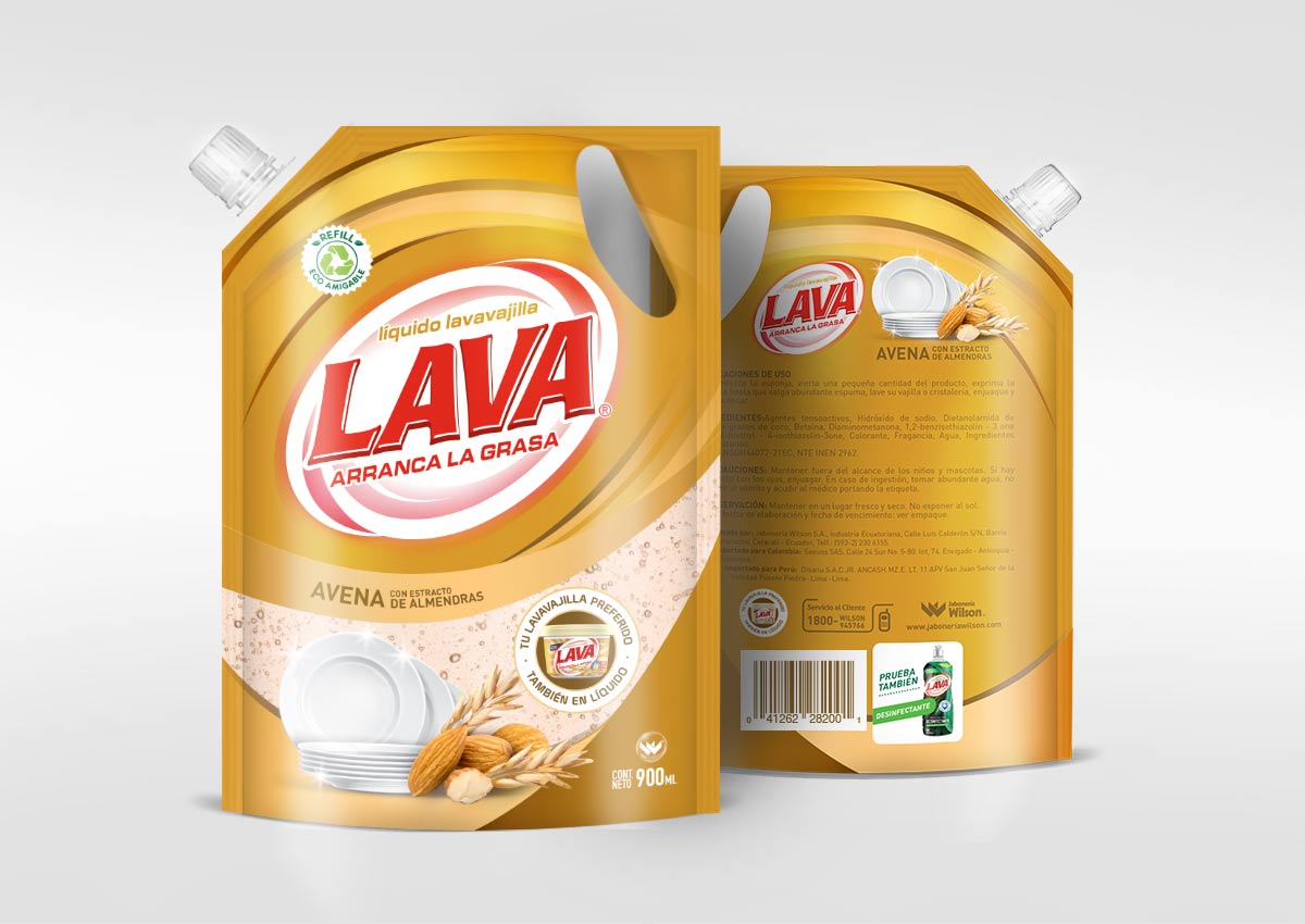 Imaginity, Lava, Dishwasher, Lemon, Packaging Design,liquid Dishwasher, Front and back