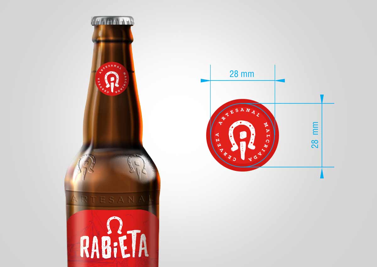 rabieta, diseño de packaging, botella collarín