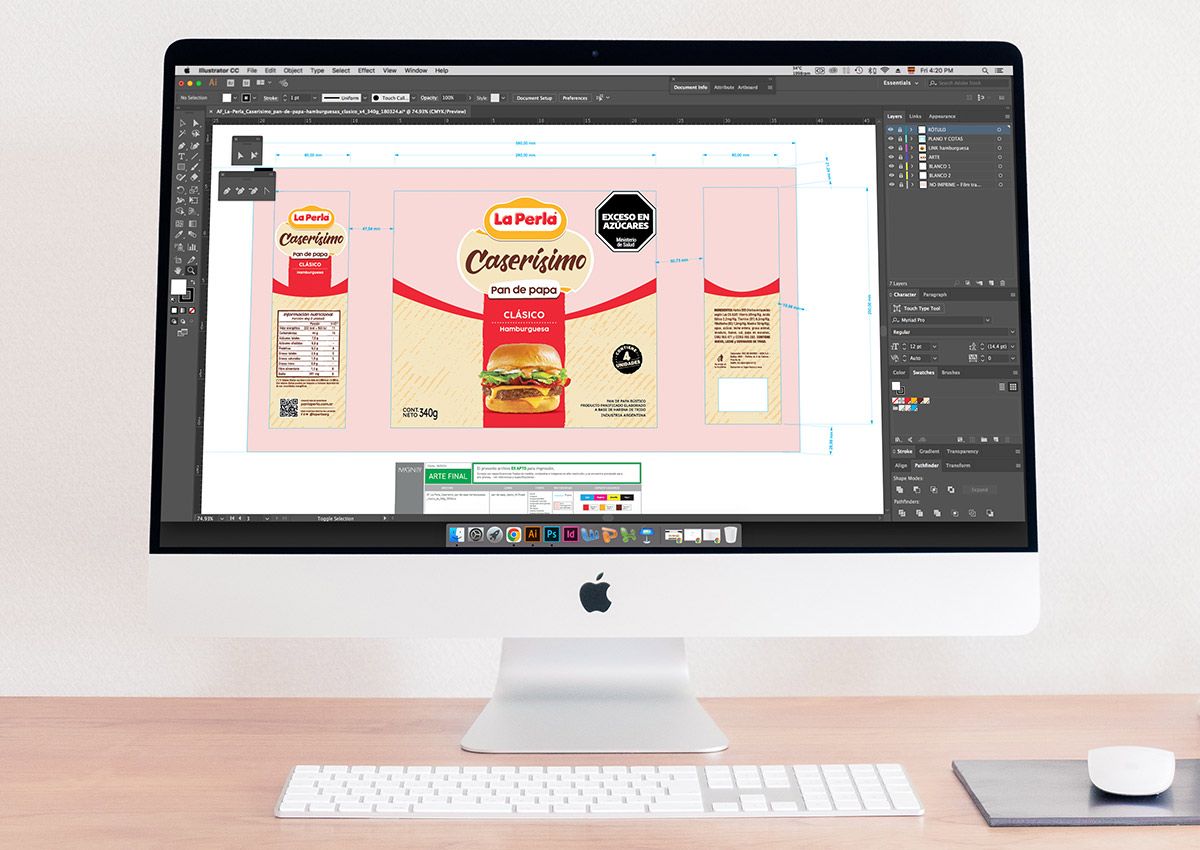 Imaginity, Bead, Branding, Packaging Design, La Perla. Caserisimo, Potato Bread, Dieline, Artwork