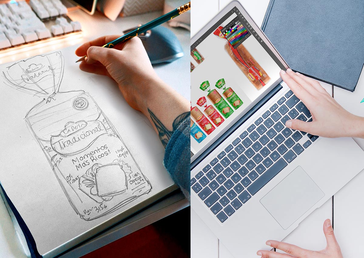 Imaginity, Bread, Branding, Packaging Design, La Perla, Sliced, Bread, Sketch