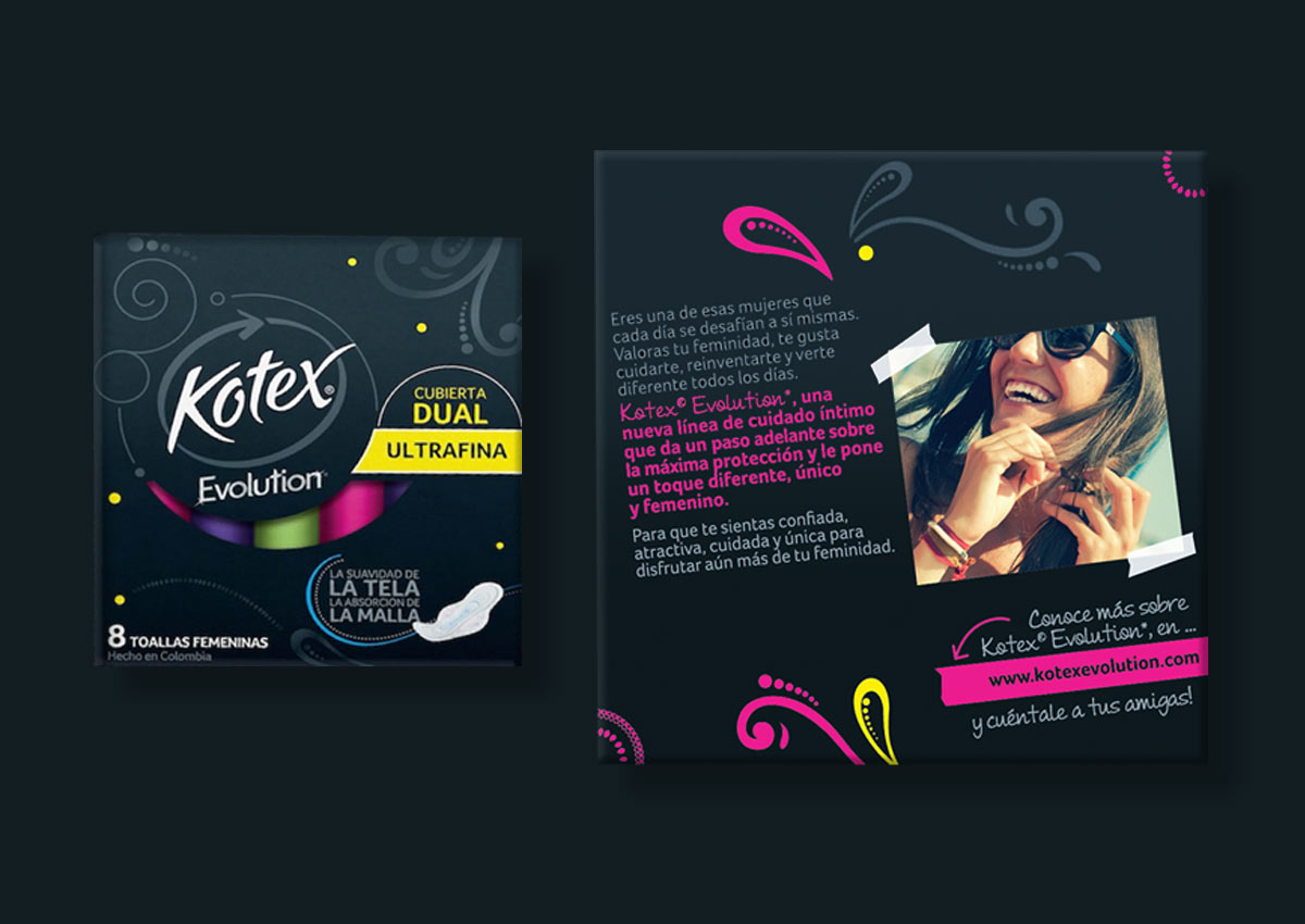 Imaginity, Services, Packvertising, Kotex evolution