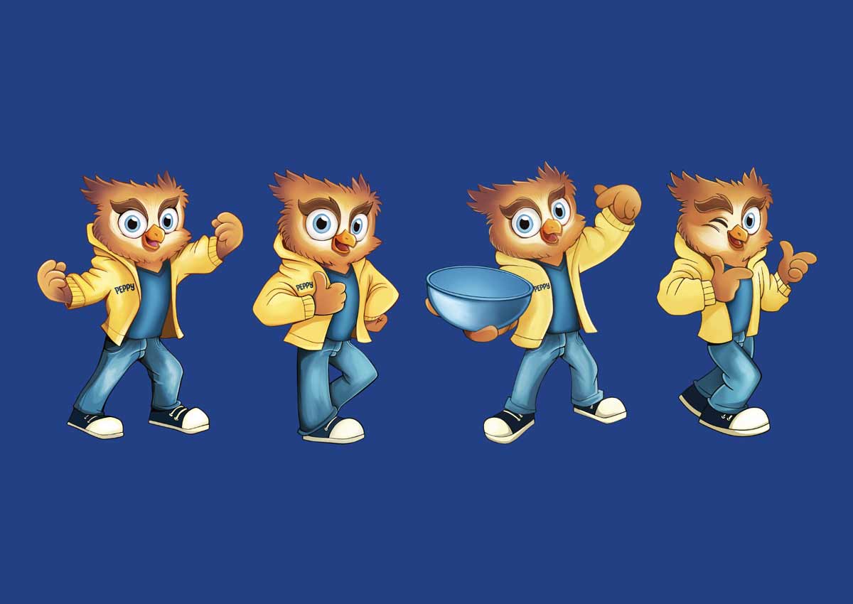imaginity, wise peppy, mascot design, peppy color