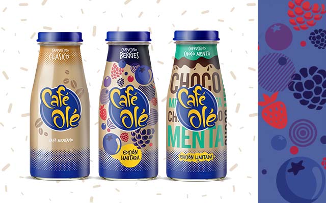 Packaging Design Comparation between Café Olé Cappuccino Classic Flavor and Cappuccino Berries, Limited Edition, Mexico by Imaginity
