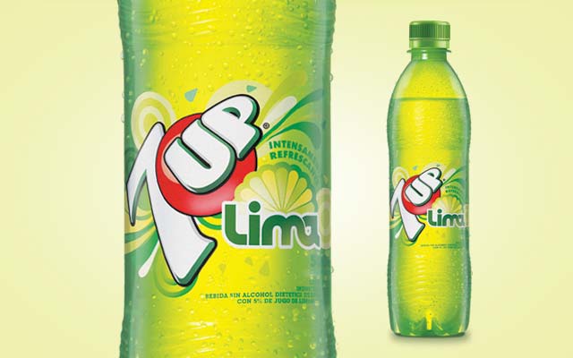 Label packaging design for bottles of 7Up Lima, Argentina - Imaginity