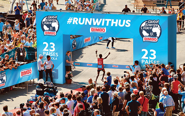 Brand Activation for Worldwide Bimbo Global Energy Race, 23 countries, Finish Line structure Design by Imaginity