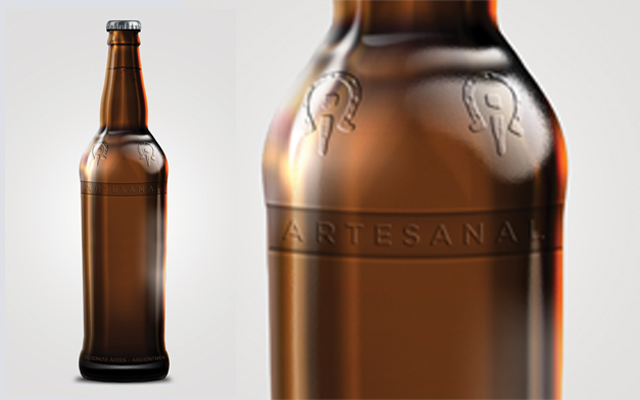 Diseño de packaging estructural industrial, con detalle de botella, de cervezas Rabieta Cerveza Artesanal Malcriada. Argentina - Imaginity