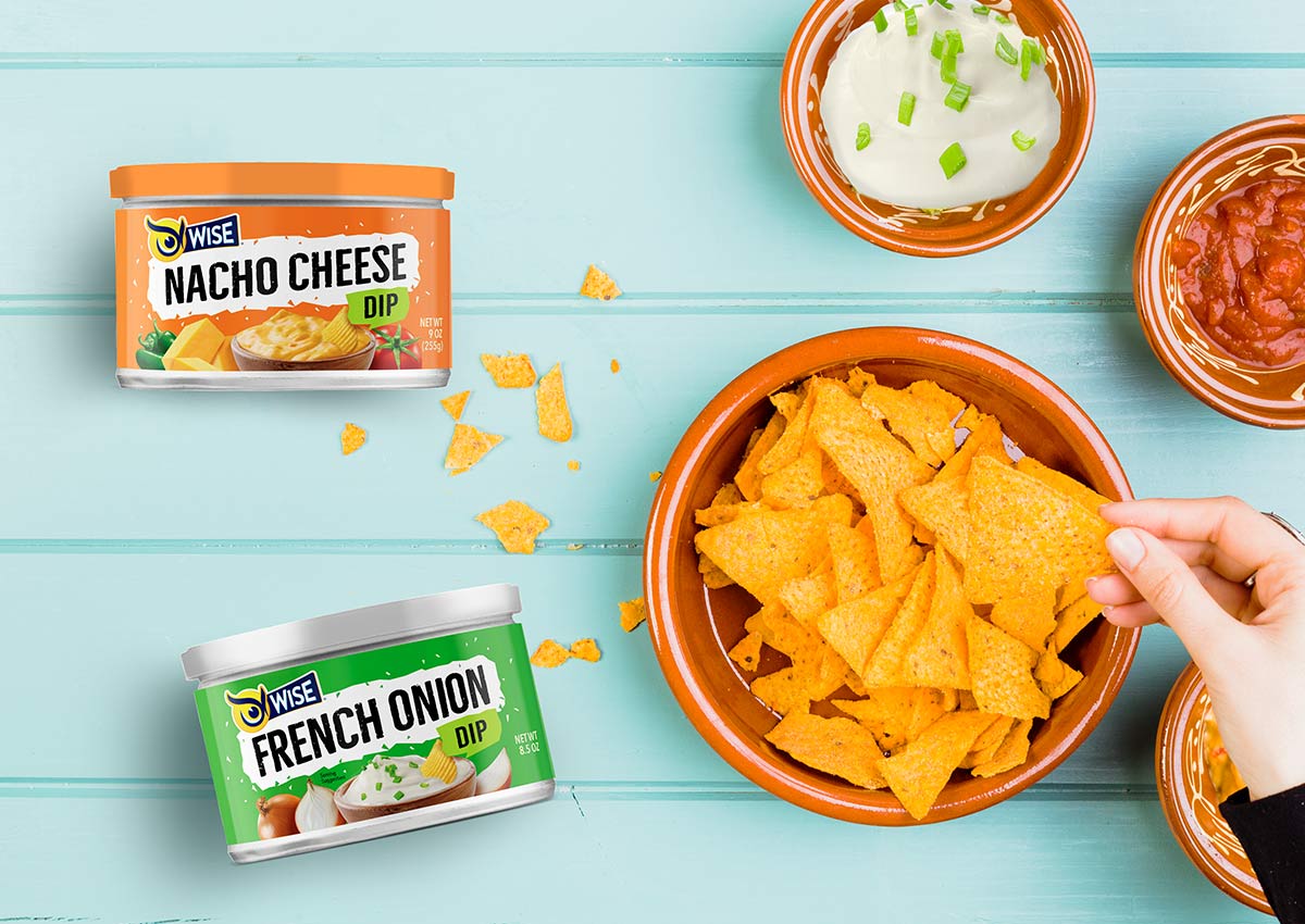 Imaginity, Wise Snacks, Salsas, Can Dips, Packaging Design