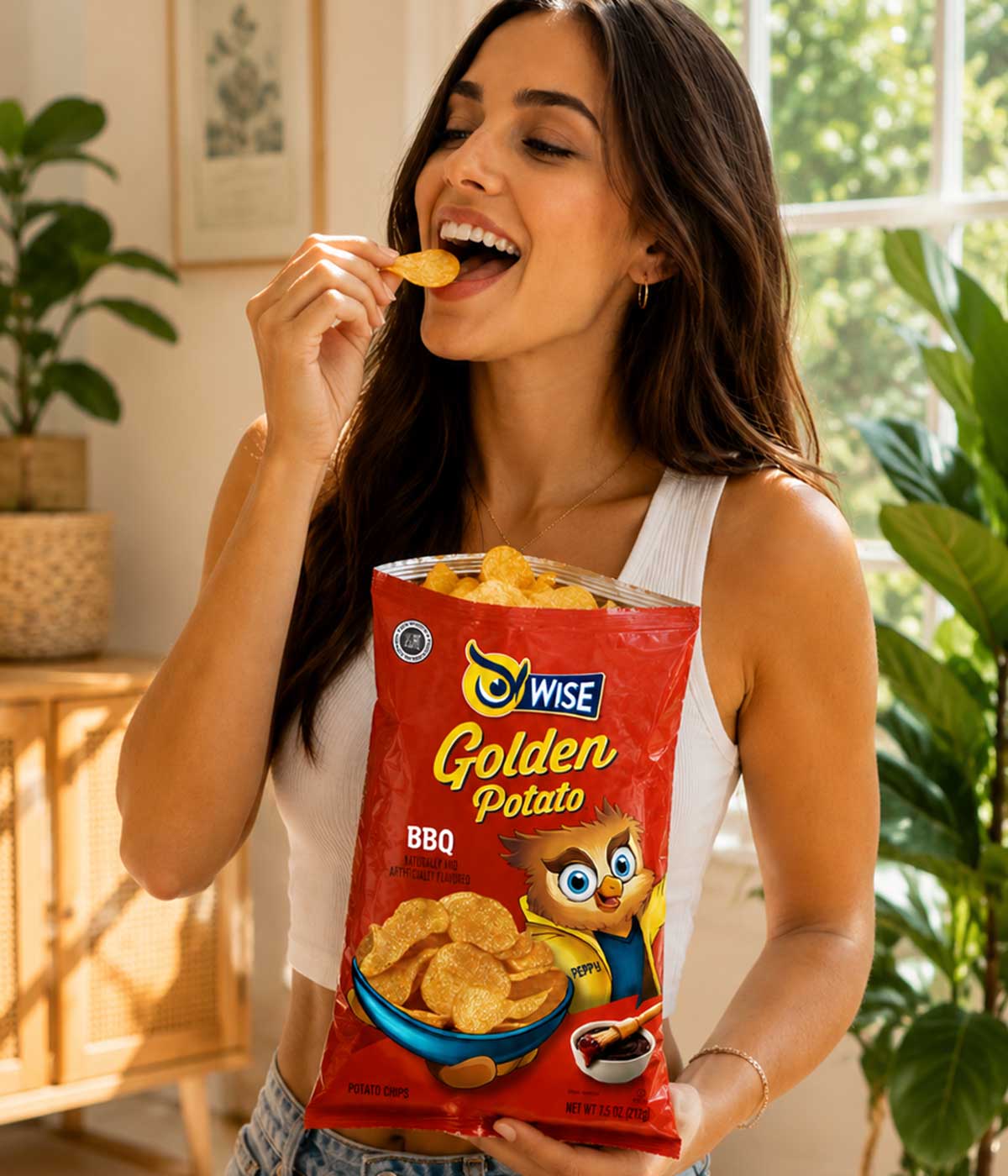 imaginity, wise peppy, packaging design, pack woman chips