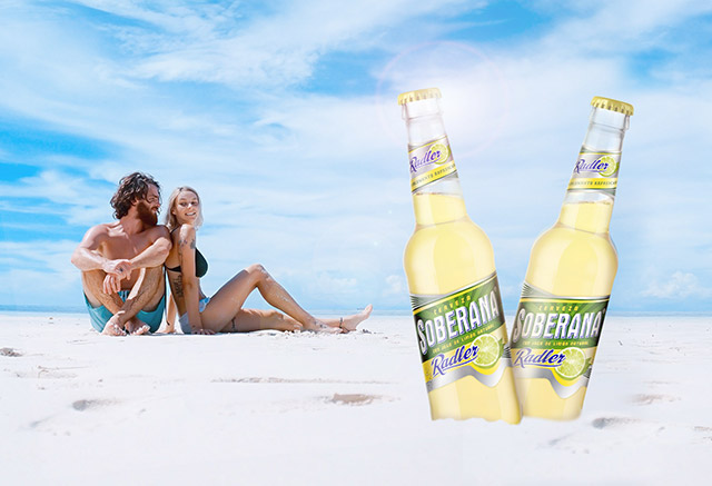 Can and bottle packaging design for Heineken's new Soberana beer line in Panama, for its Radler variety.