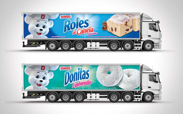 Design for the identity activation of the Bimbo Pan dulce truck fleet, Latin America - Imaginity