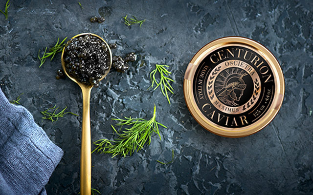Desenvolvimento de branding e design de embalagens para latas de caviar Centurion, Estados Unidos - Imaginity