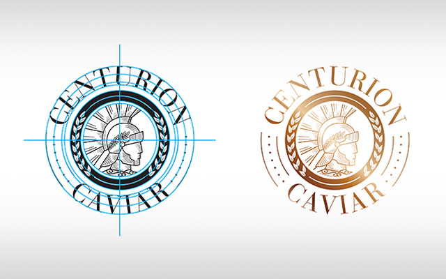 Design do logotipo da marca premium de caviar Centurion, Estados Unidos - Imaginity