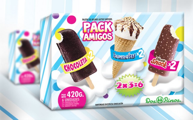 Dos Pinos Ice Cream Packaging Design
