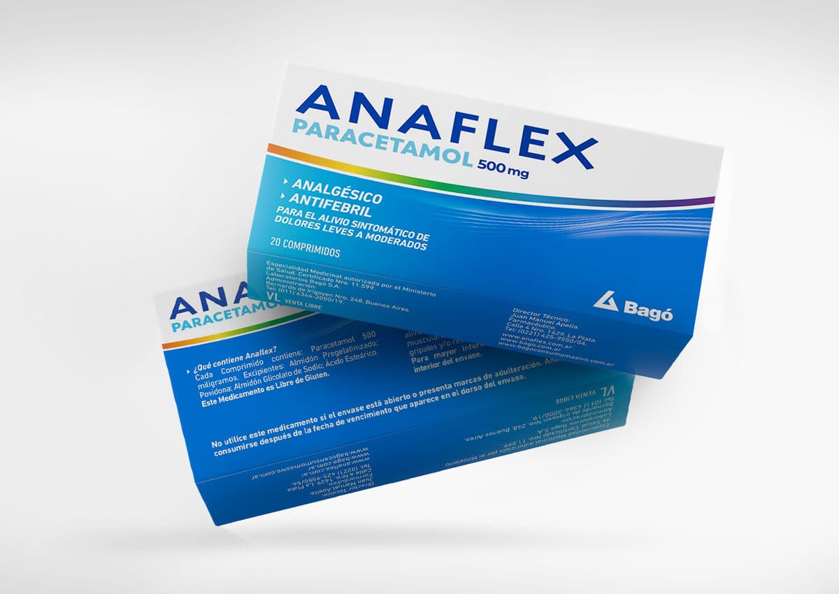 Imaginity, Bago, Anaflex Paracetamol, Packaging design, Box Front and back