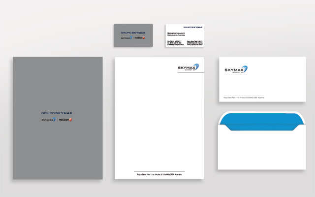 Brand Design Skymax Stationary Design of institutional printed communication materials for Skymax, Argentina - Imaginity