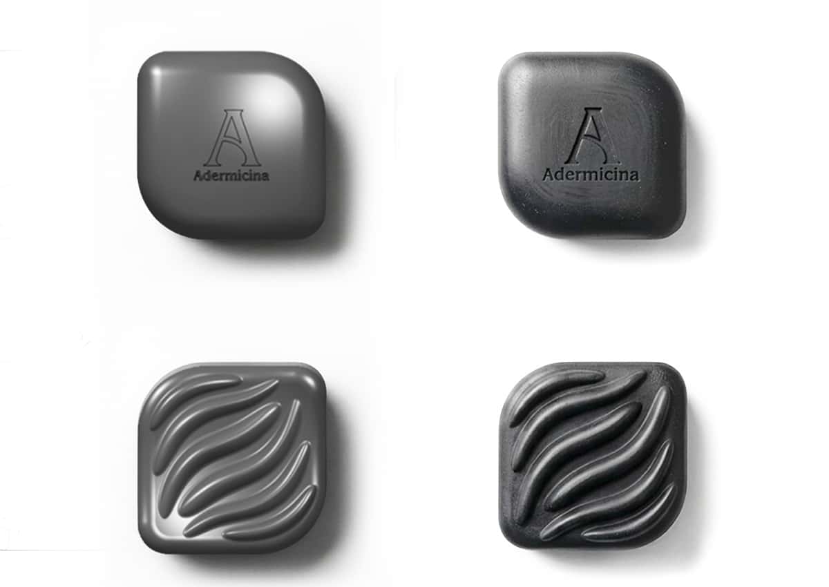 Imaginity, Adermicina, Evolution, Product Design, Anti Acne, Facial Cleansing Soap Bar, Sketch, Dieline, 2
