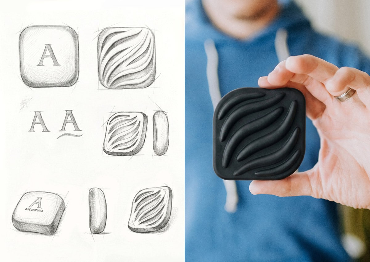Adermicina, Product Design, Facial Cleansing Soap, Sketch, Process