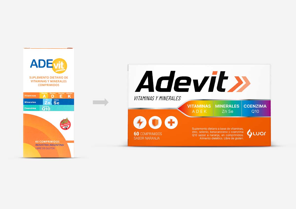 imaginity adevit, branding packaging design, before after pack