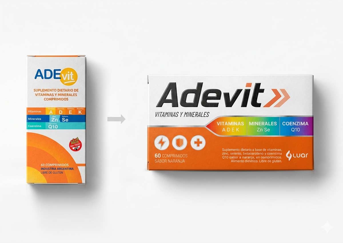 imaginity adevit, branding packaging design, before after packaging