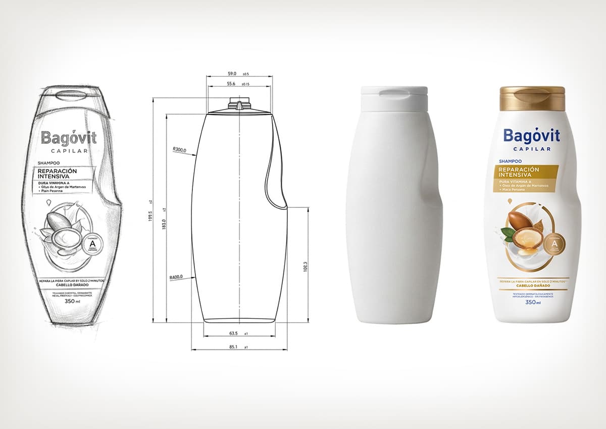 Imaginity, Bagóvit, Product Design, Shampoo Hair, Conditioner, Evolution Bottle Design