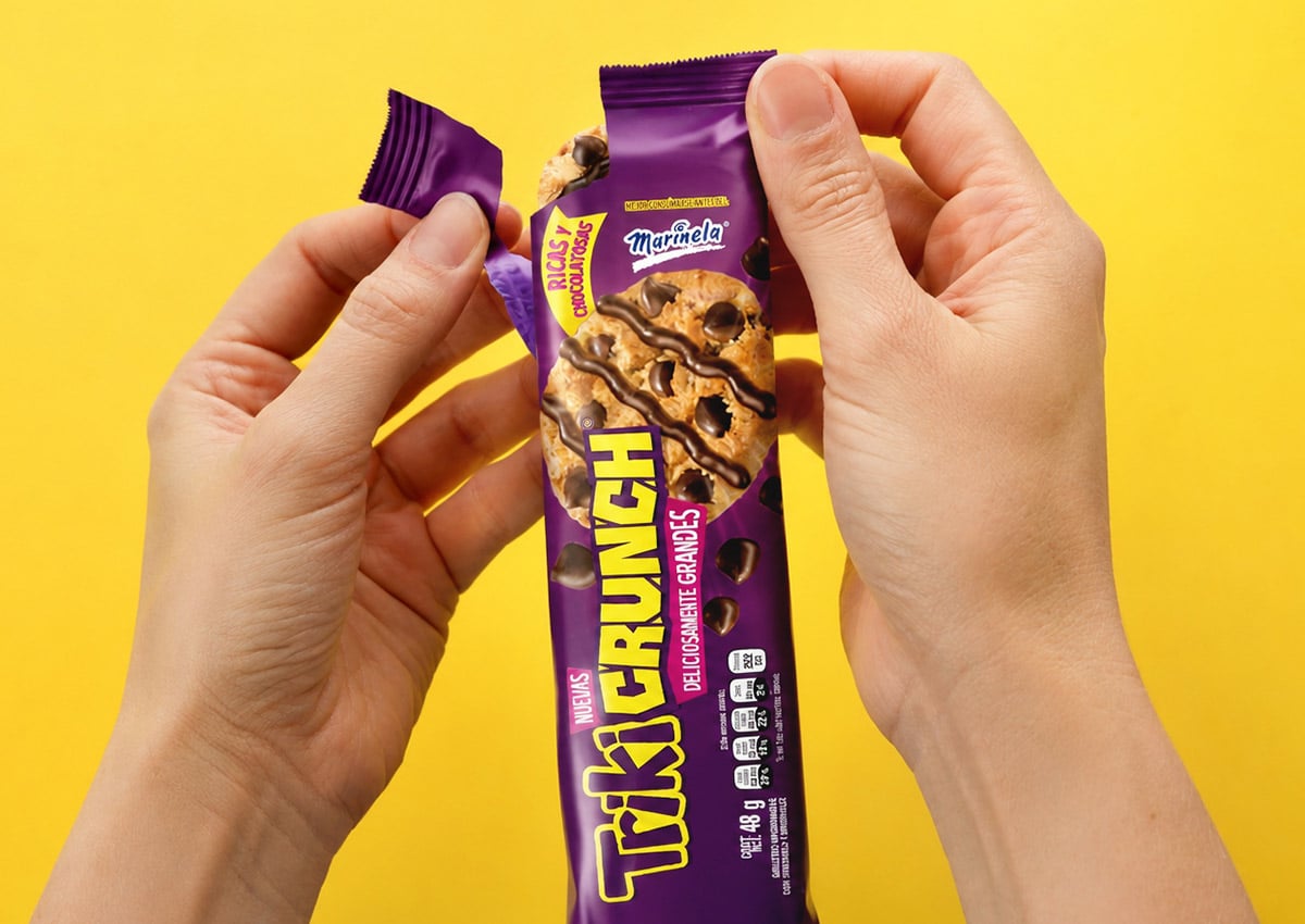 Imaginity, Bimbo, Marinela, Triki Crunch, Cookies, Chocolate Chips, Packaging Design
