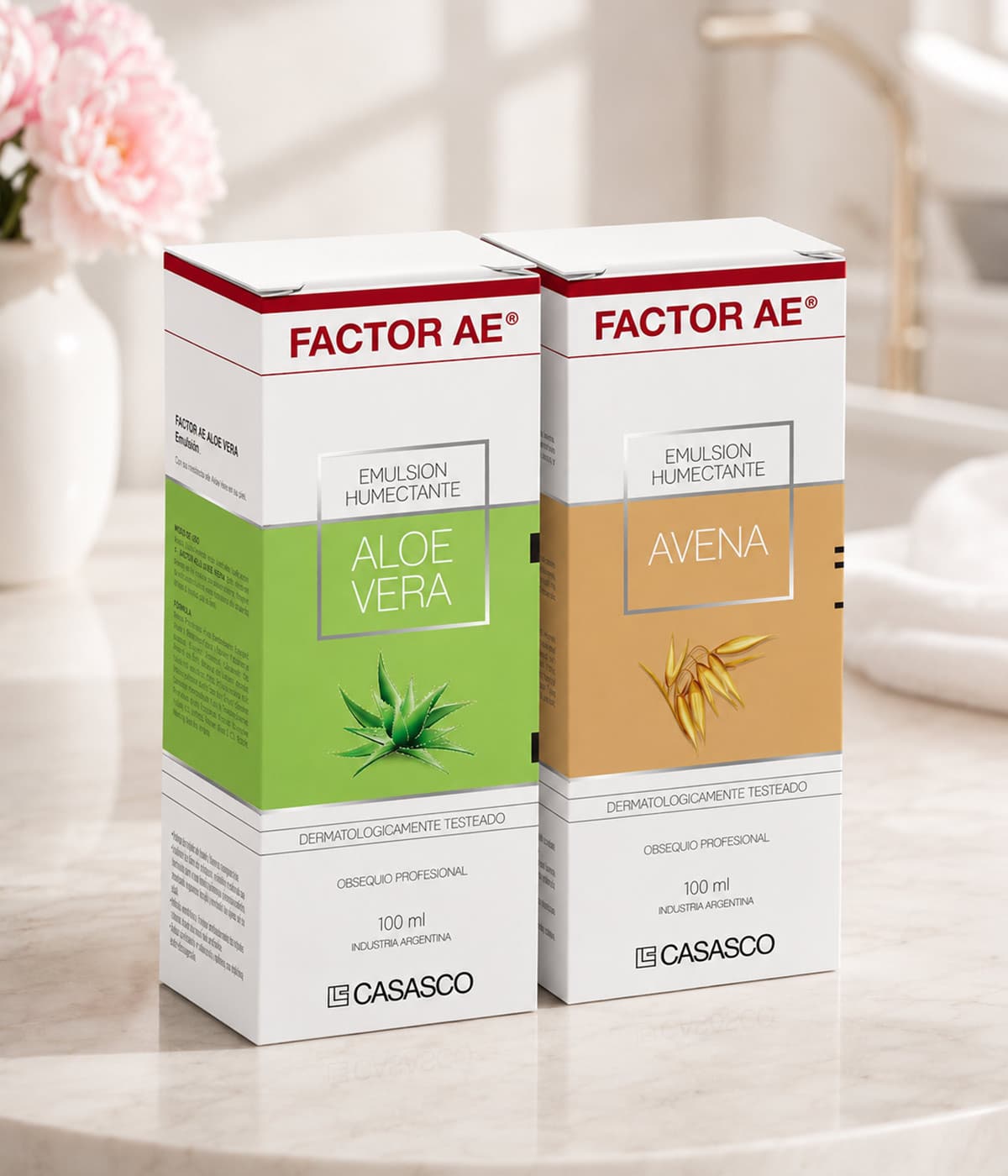 Casasco, Laboratory, Factor AE, Box, Pack Design, Aloe Vera, Oats